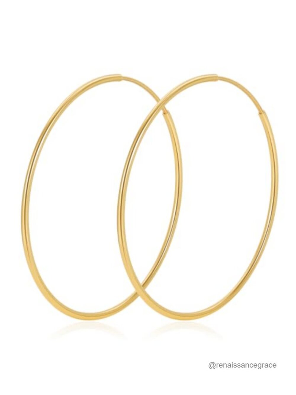 Thin 14k Gold Plated Hoop Earrings Hypoallergenic Lightweight